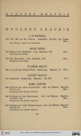 Moderne Graphik (Nr. 163 - 349)