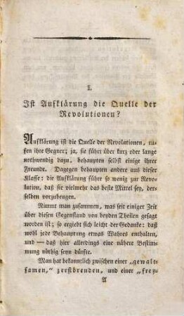 Auch ein paar Worte über die Frage: Führt die Aufklärung zur Revolution? : Mit besonderer Rücksicht auf den Plan der Verfinsterung