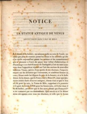 Sur la statue antique de Venus Victrix découverte dans l'île de Milo en 1820