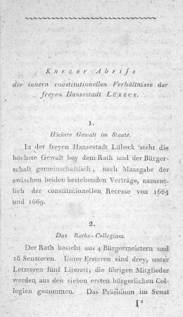 2. Das Raths-Collegium