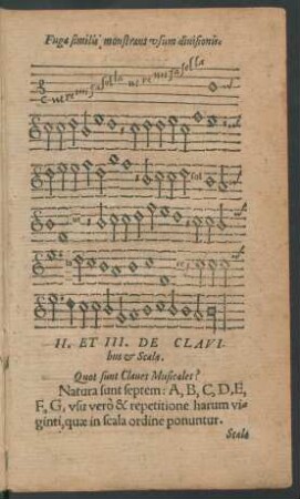 II. Et III. De Clavibus & Scala.