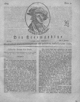 Nro. 4., Freitag, den 6. Januar 1809