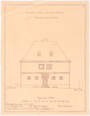 Wohnhaus Böhmer, Heidelberg: Ansicht von Norden 1:100