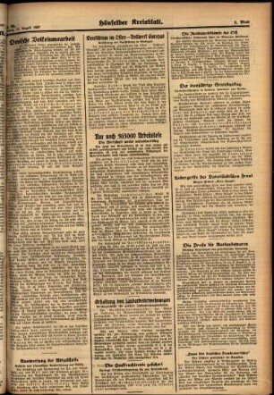 Zweite Ausgabe vom Freitag, den 13. August 1937.