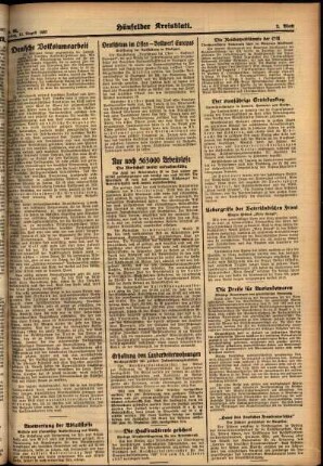 Zweite Ausgabe vom Freitag, den 13. August 1937.