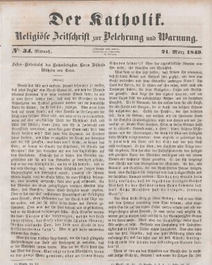 133-135 Fasten-Hirtenbrief des Hochwürdigsten Herrn Bischofs Wilhelm von Trier : Schluss