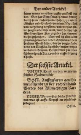 Der sechste Artickel.
