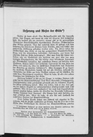 Ursprung und Wesen der Gilde