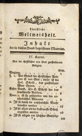 III-XII, Inhaltsverzeichnis