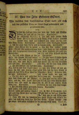 IV. Von den Zehn Gebotten Gottes.