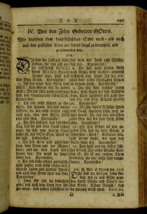 IV. Von den Zehn Gebotten Gottes.
