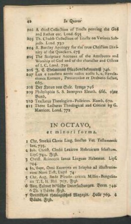 In Octavo et minori forma.