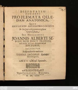 Disputatio Exhibens Problemata Quaedam Anatomica