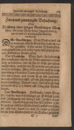 Zwey und zwanzigste Besuchung: