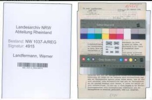 Entnazifizierung Werner Landfermann , geb. 05.06.1906 (Arzt)