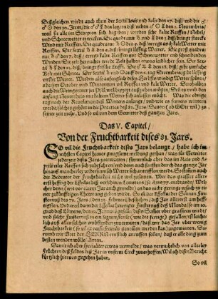 Das V. Capitel/ Von der Fruchtbarkeit dises 81. Jars.