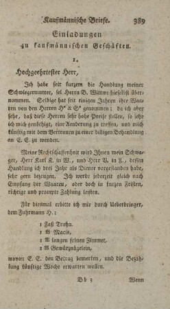 Einladungen zu kaufmännischen Geschäften