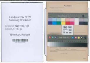 Entnazifizierung Herbert Emmrich , geb. 25.06.1901 (Schlosser)