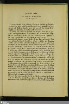 Friedrich Fröbel : Der Vater der Kindergärten