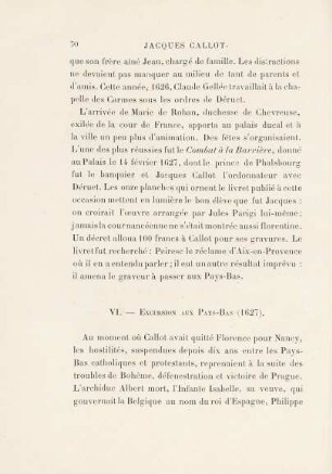 VI. - Excursion aux Pays-Bas (1627)