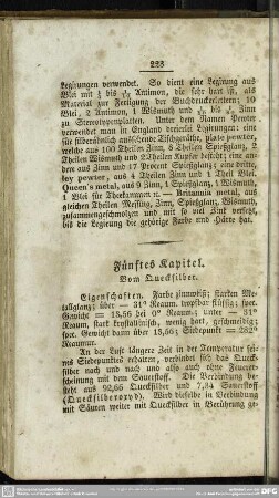 Fünftes Kapitel. Vom Quecksilber