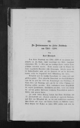 III. Die Personennamen des Kieler Stadtbuchs 1264-1288