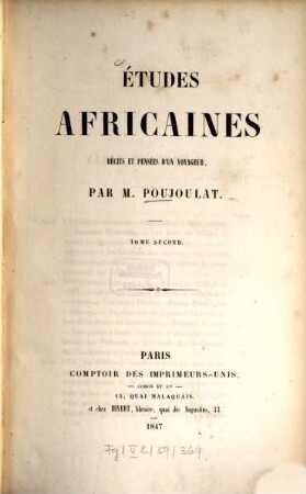 Études africaines : Récits et pensées d'un voyageur, 2