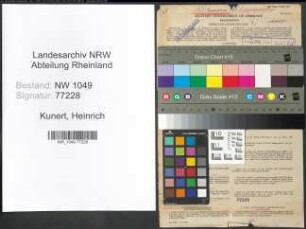 Entnazifizierung Heinrich Kunert , geb. 24.01.1922 ()