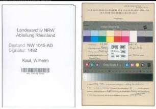 Entnazifizierung Wilhelm Kaul , geb. 10.05.1906 (Polizeibeamter)