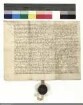 Revers Friedrichs von Wangenheim und seiner namentlich genannten Brüder und Vettern bezüglich der Belehnung mit dem Dorf Sonneborn und weiteren im Einzelnen aufgeführten Lehen durch Johann [I. von Henneberg], Abt von Fulda