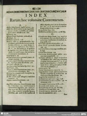 Index Rerum hoc volumine Contentarum