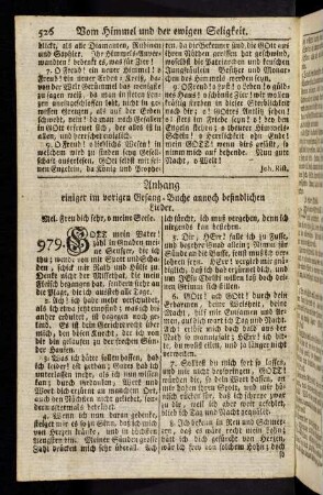 526-528, Anhang einiger im vorigen Gesang-Buche annoch befindlichen Lieder.