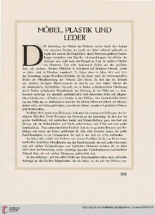 Möbel, Plastik und Leder