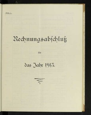 Rechnungsabschluß für das Jahr 1913.