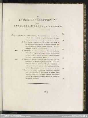 Index Praeceptorum Pro Catalogo Stellarum Fixarum