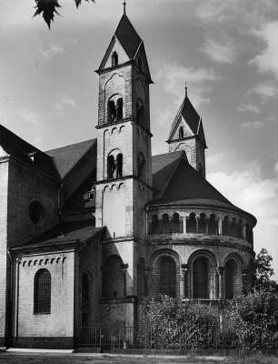 Koblenz. Sankt Castor (836, 1146/1155, um 1200). Teilansicht von Südosten