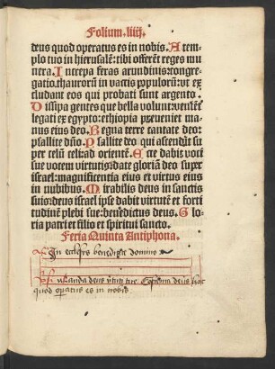 Feria Quinta Antiphona.
