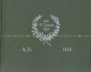Album mit Glückwunschkarten, Briefen und Telegrammen zur Silbernen Hochzeit