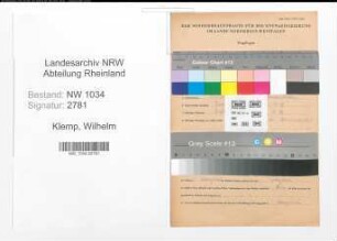 Entnazifizierung Wilhelm Klemp , geb. 31.05.1891 (Oberst)