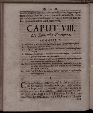 Caput VIII. De Bohemia Exempta.