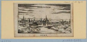 Stadtansicht von Dresden, Blick von Osten über die Elbe auf Altstadt und Neustadt