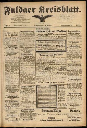 Zweite Ausgabe vom Samstag, den 01. Februar 1902.