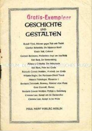 Kommunistische Tarnschrift mit einem Beitrag von Wilhelm Pieck anlässlich des 25. Todestages von August Bebel im Layout eines Literaturverzeichnisses