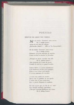Poesías : Después de leer unos versos [y] Nada