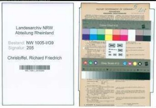Entnazifizierung Richard Friedrich Christoffel , geb. 21.03.1904 (Dipl.-Ingenieur)