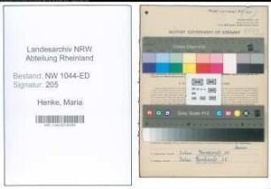 Entnazifizierung Maria Henke , geb. 09.06.1889 (Lehrerin)