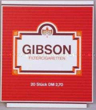 Werbeschild für "Gibson"-Zigaretten