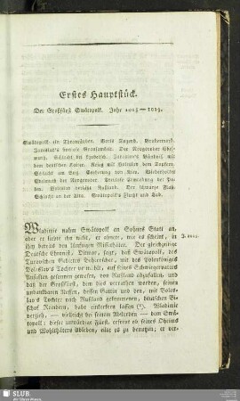 Erstes Hauptstück. Der Großfürst Swätopolk. Jahr 1015 - 1019