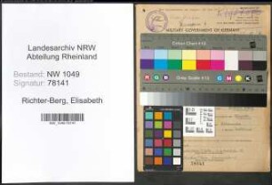 Entnazifizierung Elisabeth Richter-Berg , geb. 02.08.1904 (Konzertsaengerin)