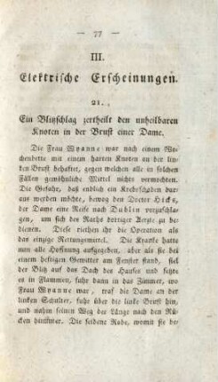 III. Elektrische Erscheinungen